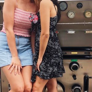 black and white dress